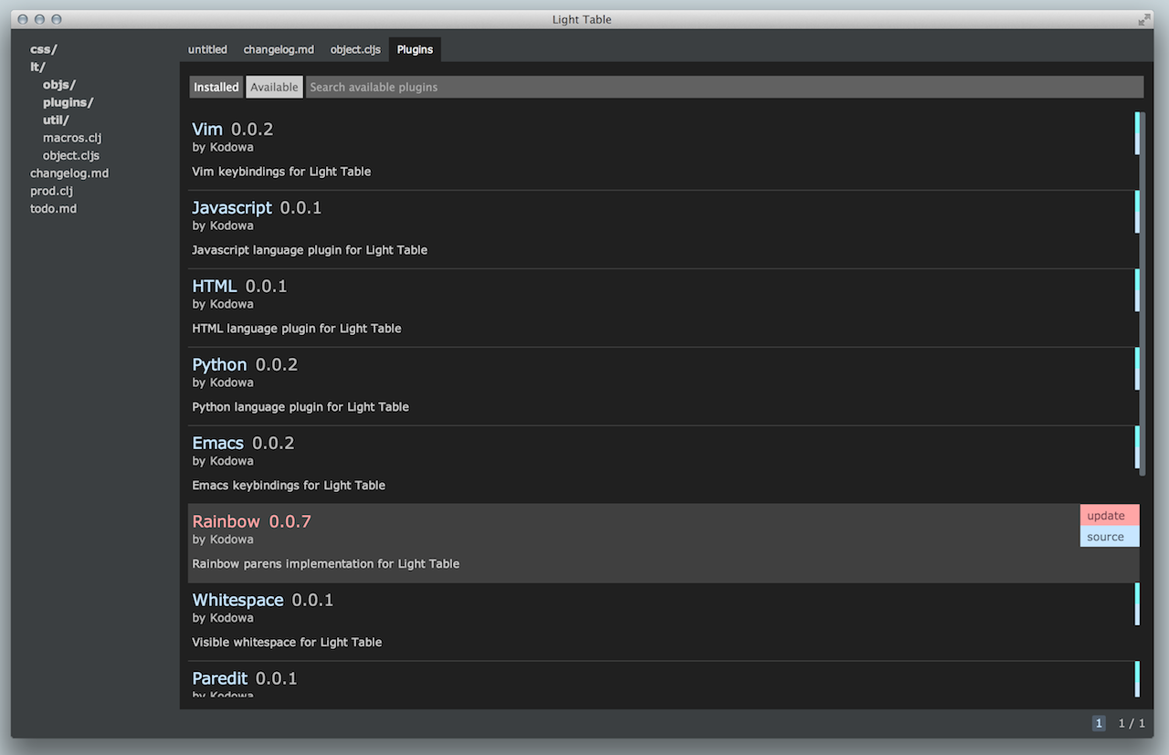Light Table plugins