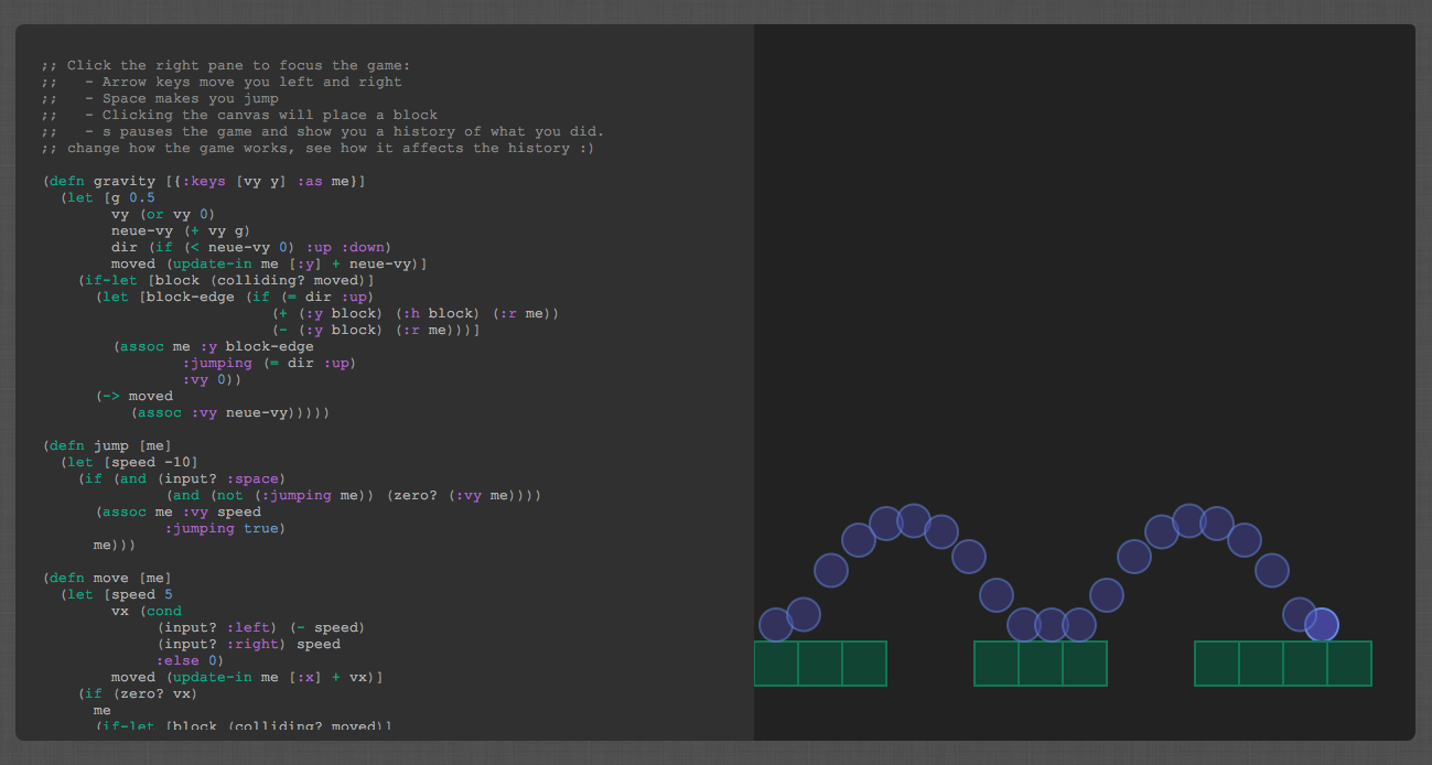 live coding interface